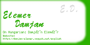 elemer damjan business card